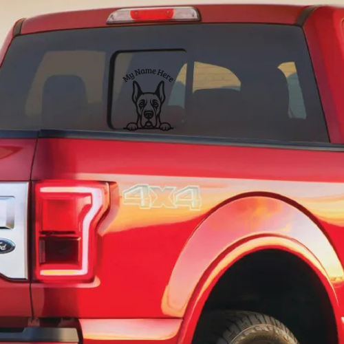 Great Dane Sticker with Name | Personalized Dog Vinyl Decal for Car, Laptop or Window