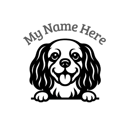 Cavalier King Charles Spaniel Name Decal | Personalized Vinyl Dog Decal
