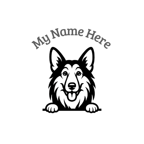 Collie Name Decal | Personalized Vinyl Dog Decal