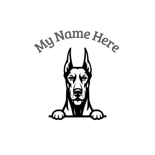 Doberman Pinscher Name Decal | Personalized Vinyl Dog Decal
