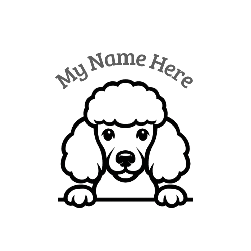 Poodle Sticker with Name | Personalized Dog Vinyl Decal for Car, Laptop or Window