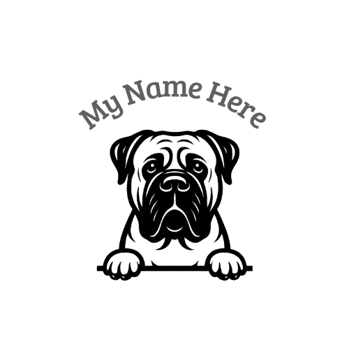 Bullmastiff Name Decal | Personalized Vinyl Dog Decal