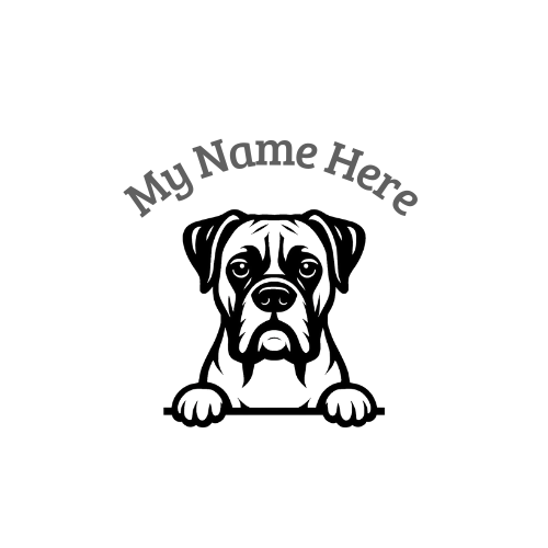 Boxer Dog Name Decal | Personalized Vinyl Dog Decal