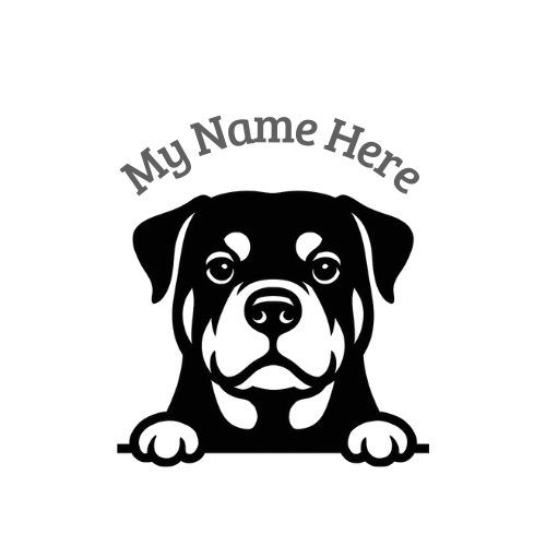 Rottweiler Sticker with Name | Personalized Dog Vinyl Decal for Car, Laptop or Window