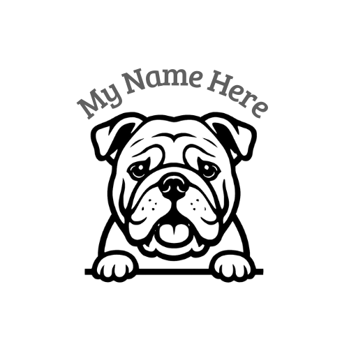 English Bulldog Name Decal | Personalized Vinyl Dog Decal