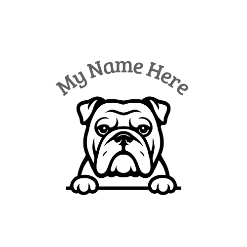 Bulldog Name Decal | Personalized Vinyl Dog Decal