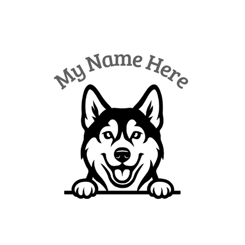 Siberian Husky Sticker with Name | Personalized Dog Vinyl Decal for Car, Laptop or Window