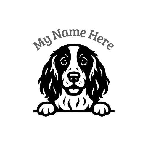 English Springer Spaniel Sticker with Name | Personalized Dog Vinyl Decal for Car, Laptop or Window