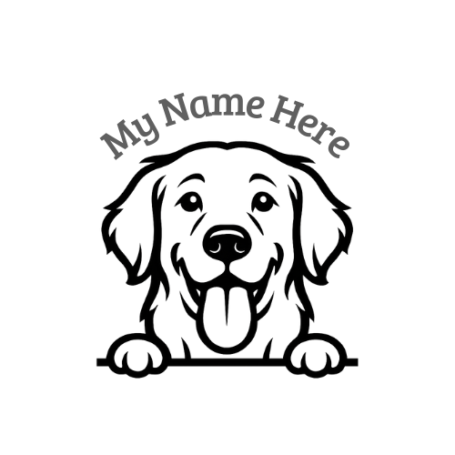 Golden Retriever Name Decal | Personalized Vinyl Dog Decal