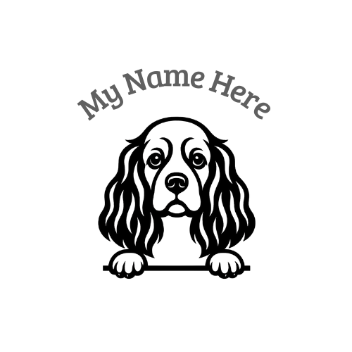 Cocker Spaniel Name Decal | Personalized Vinyl Dog Decal