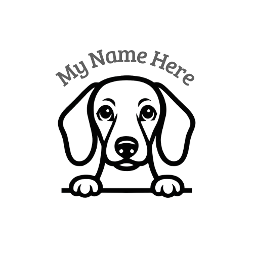 Dachshund Name Decal | Personalized Vinyl Dog Decal