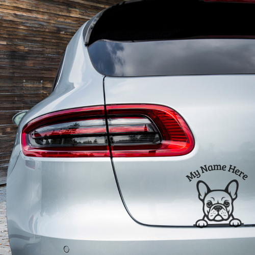 French Bulldog Sticker with Name | Personalized Dog Vinyl Decal for Car, Laptop or Window