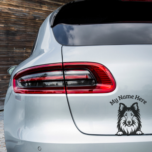 Rough Collie Sticker with Name | Personalized Dog Vinyl Decal for Car, Laptop or Window