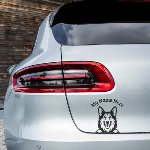 Collie Sticker with Name | Personalized Dog Vinyl Decal for Car, Laptop or Window
