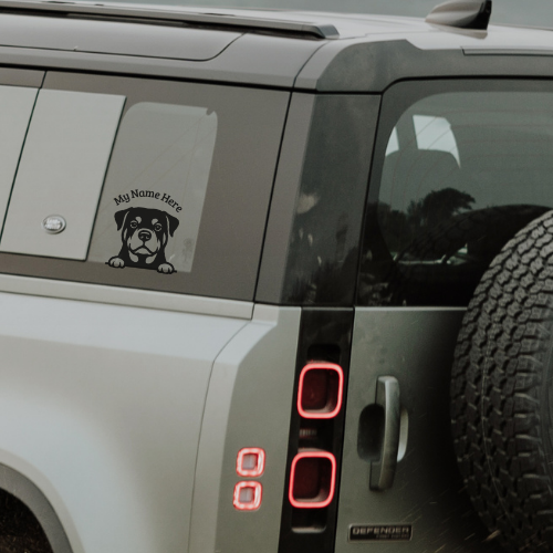 Rottweiler Sticker with Name | Personalized Dog Vinyl Decal for Car, Laptop or Window