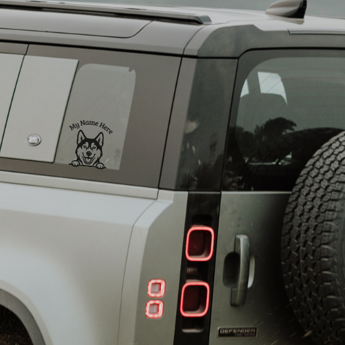 Siberian Husky Sticker with Name | Personalized Dog Vinyl Decal for Car, Laptop or Window