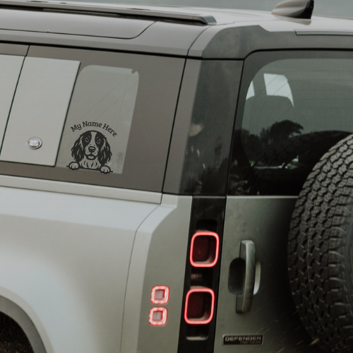 English Springer Spaniel Sticker with Name | Personalized Dog Vinyl Decal for Car, Laptop or Window